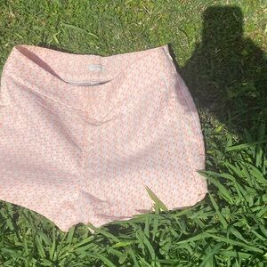 J. Crew Pink and White Patterned Mini Skort